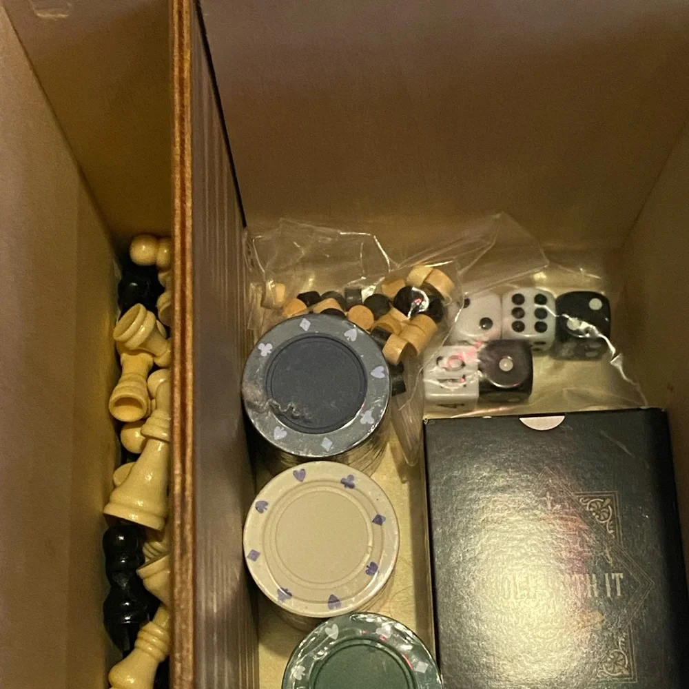 game wooden dice cube five games in one